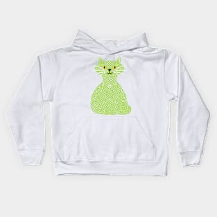 Knotty Cat - green Kids Hoodie